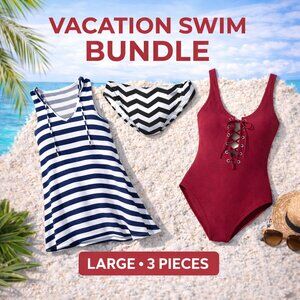 Vacation Swimwear Bundle Juniors Large 3 Piece Set NWT